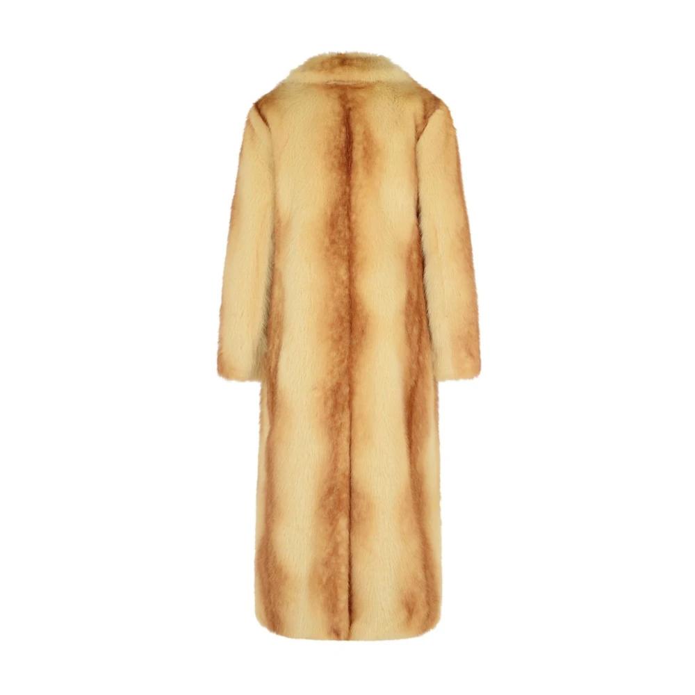 Stand Studio Mantel Kunstfell Beige Stand Mantel Web Pelz Mantel