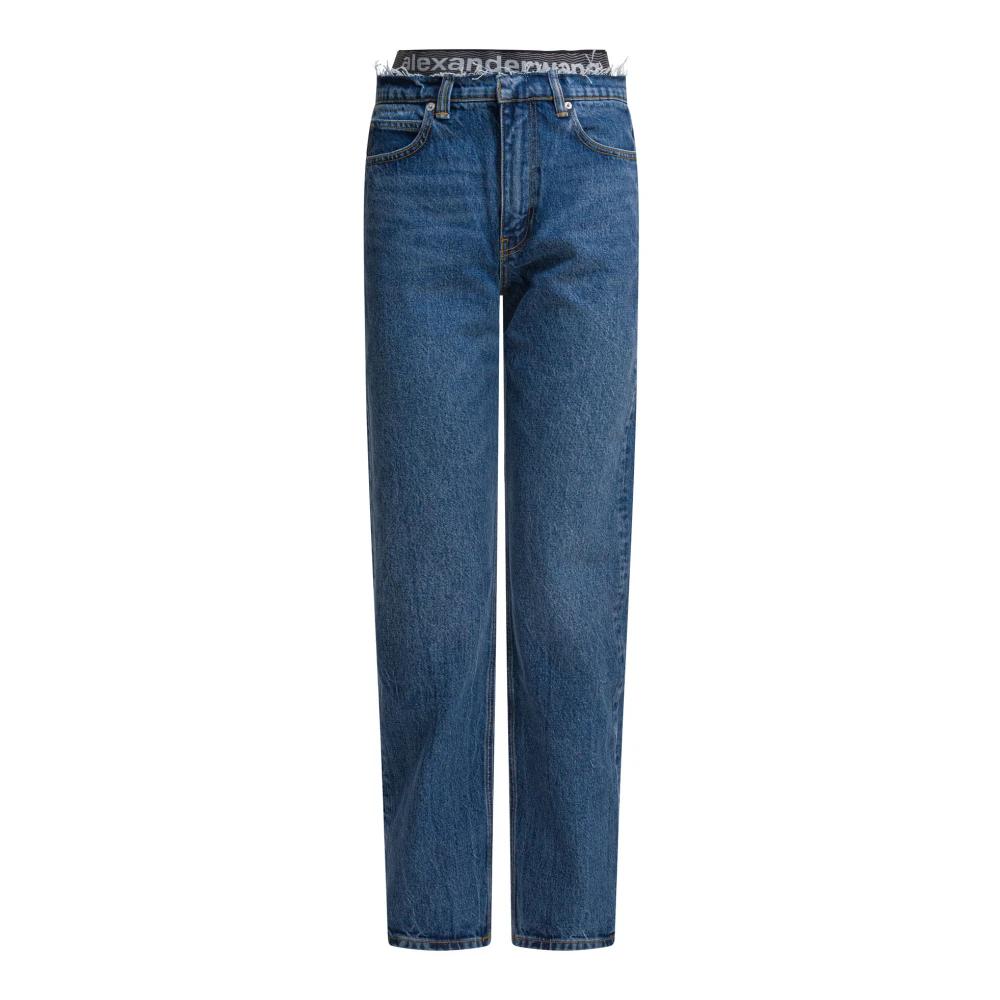 デニム・ジーパン Alexander Wang Mid Rise Straight Jeans EZ mid-rise straight-leg jeans in VINTAGE FADED INDIGO