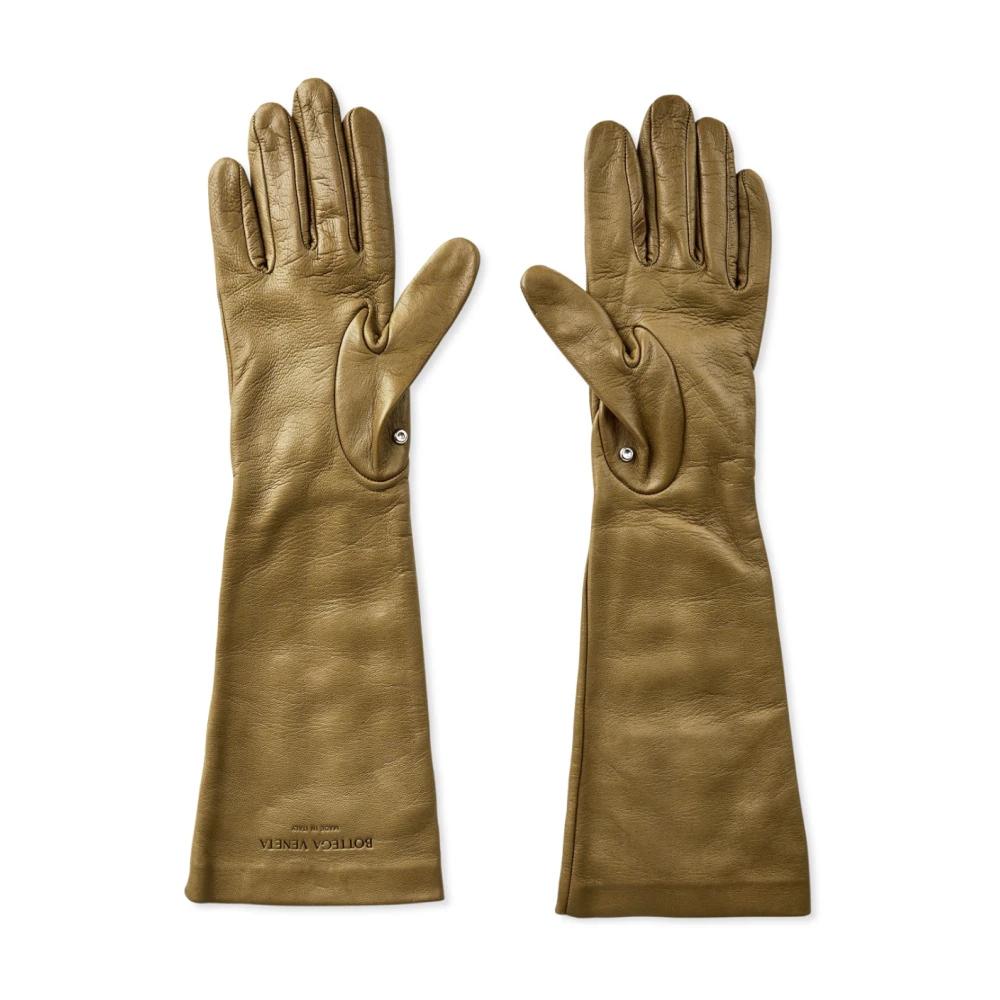 Bottega Veneta Glove Brown / ボッテガ レザー 手袋 Bottega Veneta Leather Gloves in Acorn | FWRD
