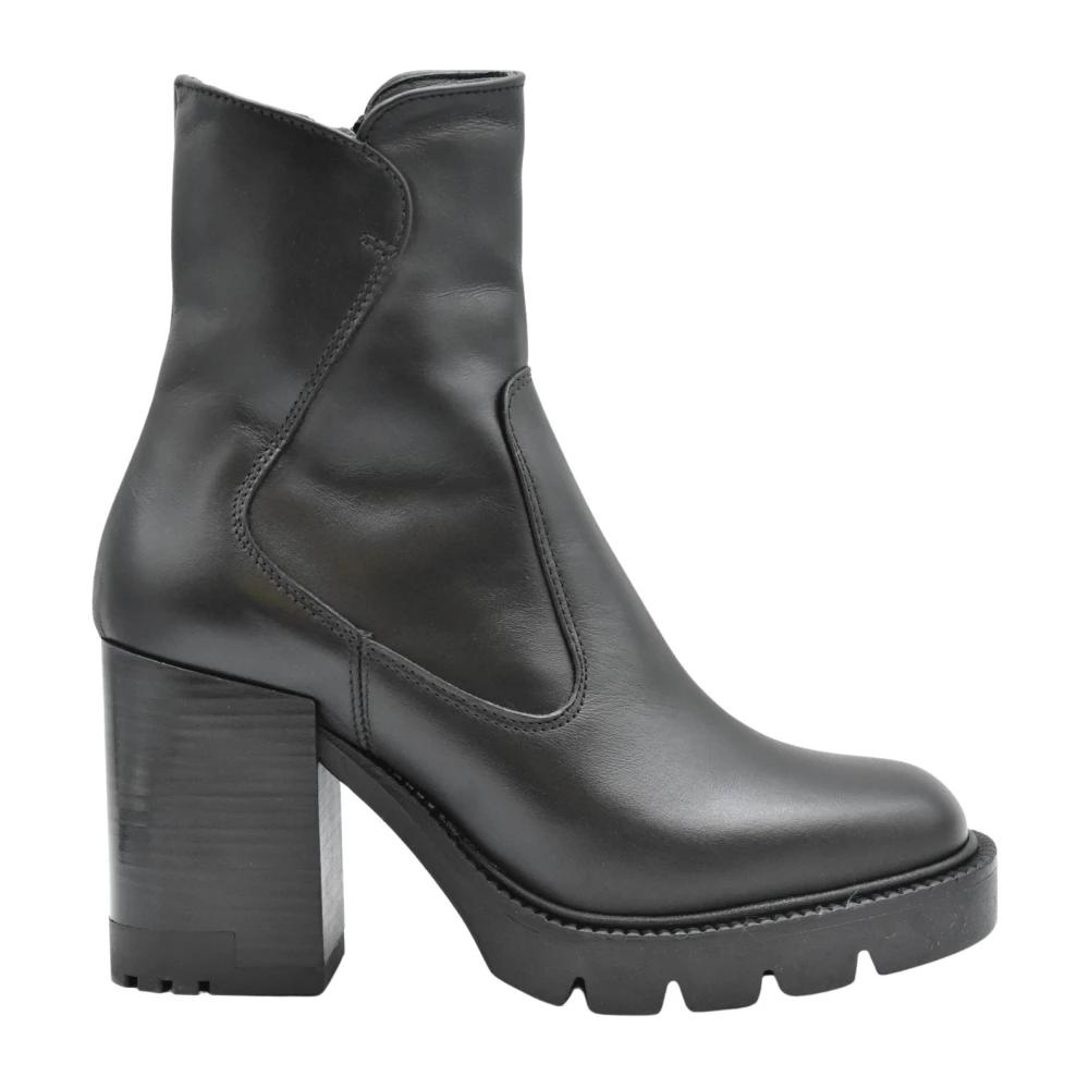 Bottines Bleues Janet&Janet – Taille 39, Cuir, Talon Bas – Neuf Avec Boîte, Fabriqué En Italie