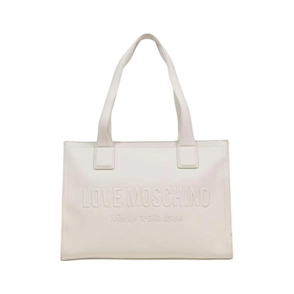 Sac à Main Moschino LOVE Vintage En Cuir Beige - Fabriqué En Italie - Occasion