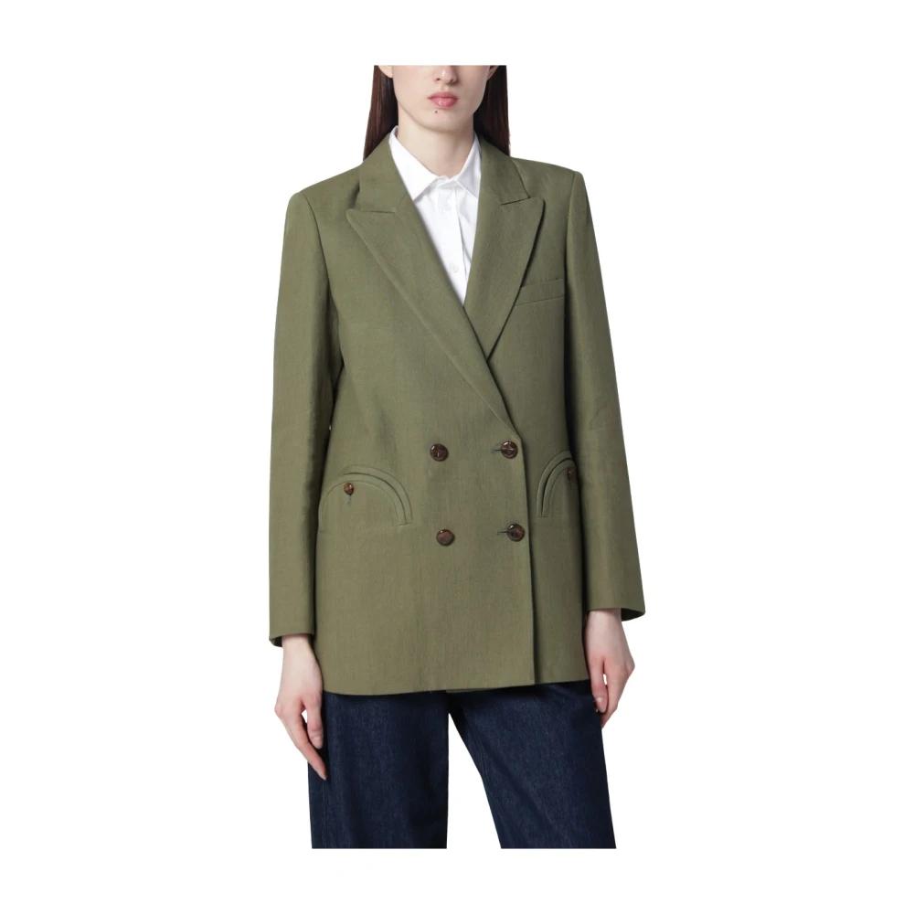 Blazer Femme HAPPY X NATURE Taille 0 - Couleur Marron Et Vert à Carreaux, Double Boutonnage - Neuf Avec étiquettes