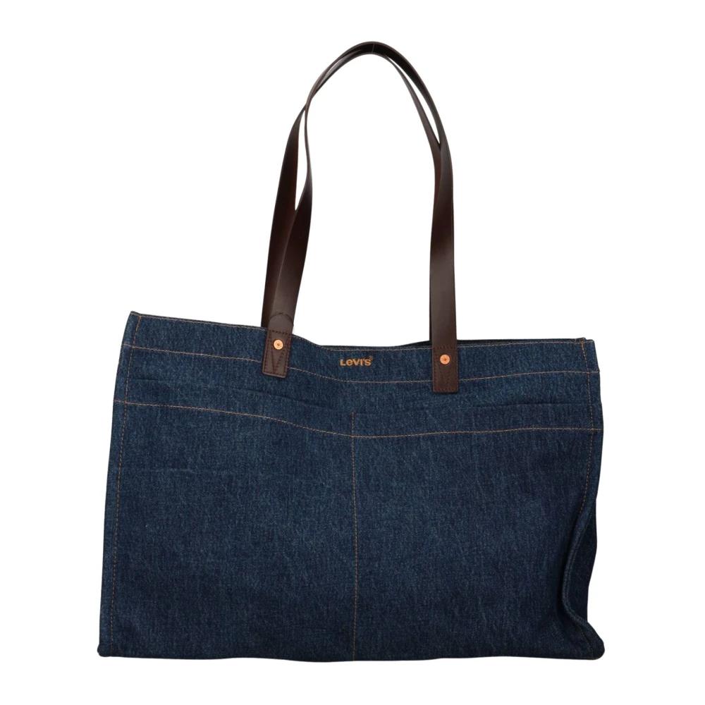 5 Liter Schoudertas Levi's - Icon - Mini Tote Tas In Crème Denim Tas
