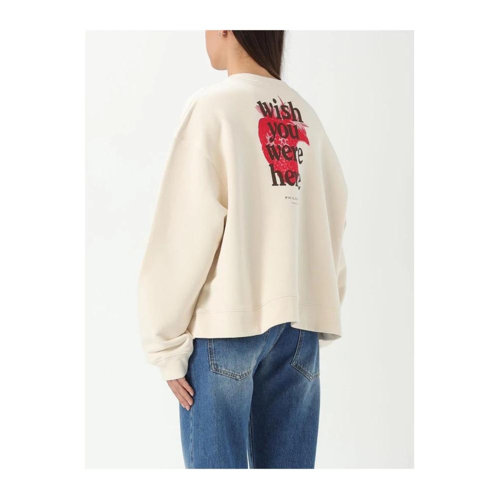 その他 PHILOSOPHY DI LORENZO SERAFINI REGULAR FIT SWEATSHIRT Cropped Off the Shoulder Sweatshirt by Philosophy di Lorenzo