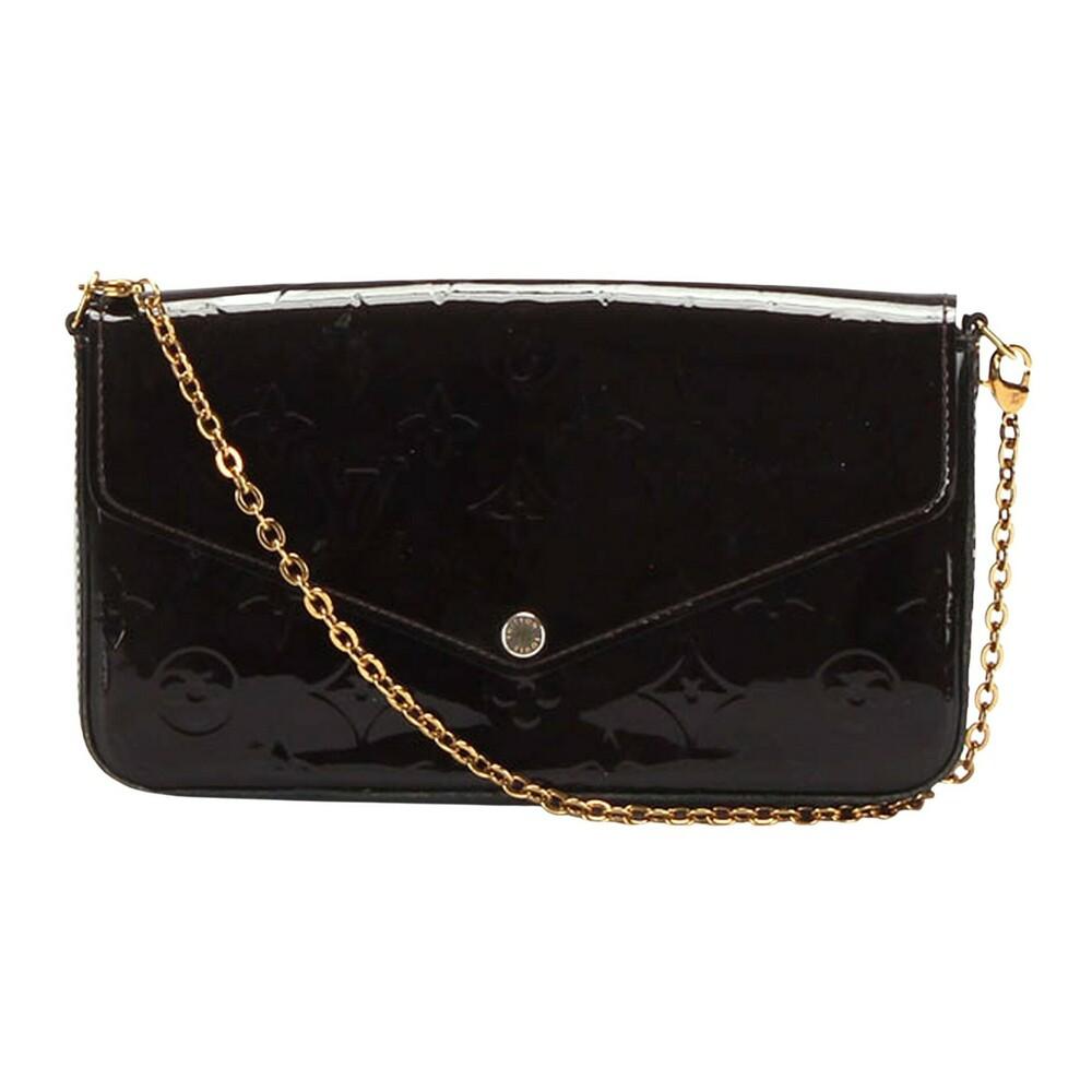 Vernis pochette felicie cuir d occasion Louis Vuitton en coloris Noir Lyst