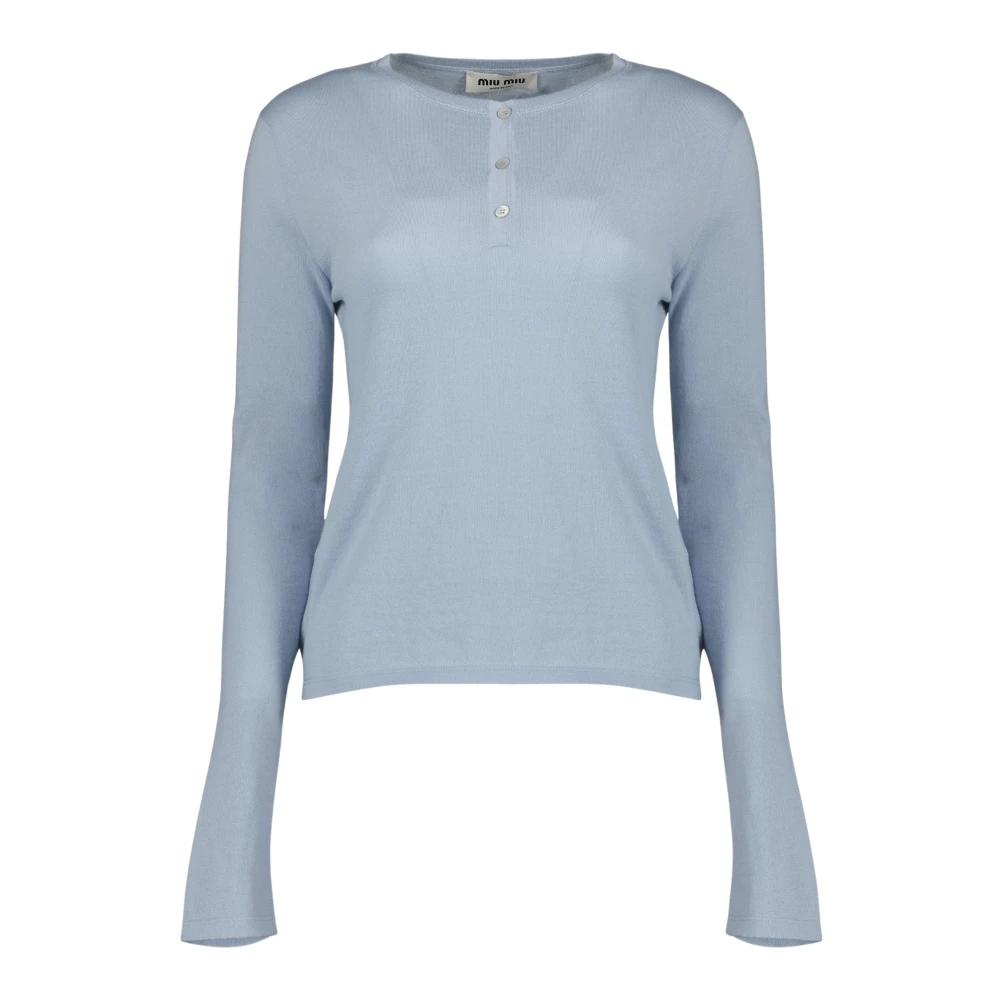 トップス MIUMIU Asymmetry Frilly Knit Long Tops Miu Miu Long-sleeved tops for Women | Online Sale up to 46% off | Lyst