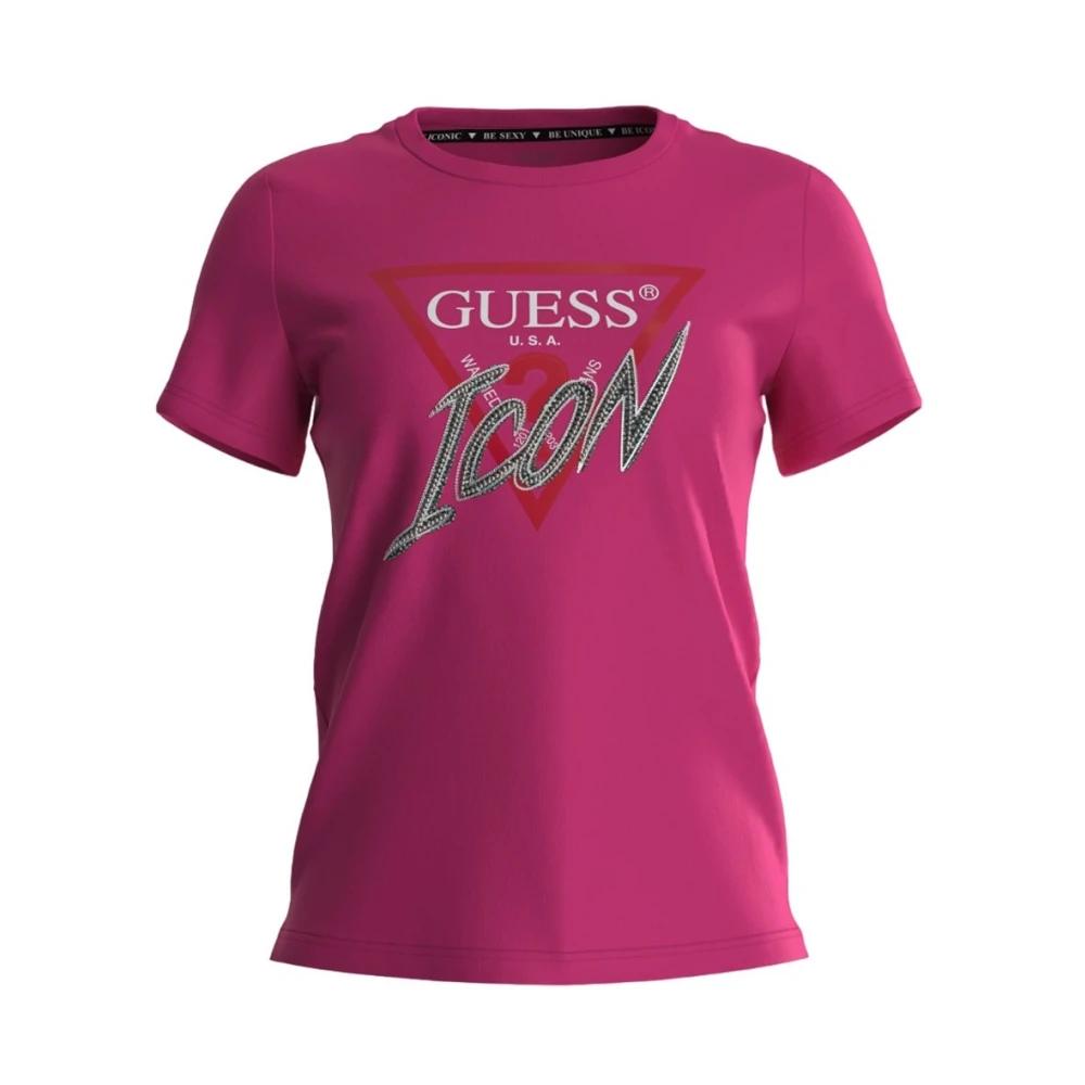 Camiseta guess rosa cheap mujer