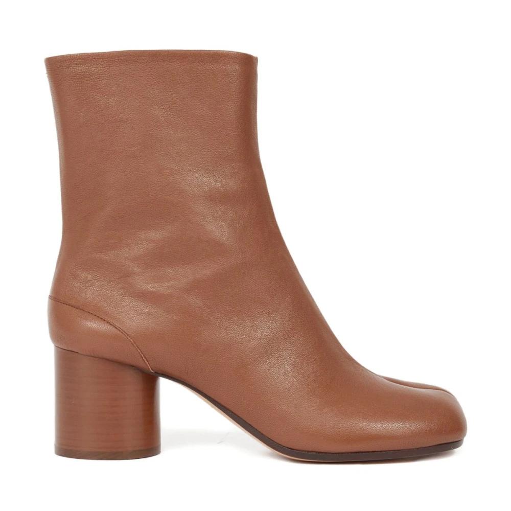 Maison Margiela 'Tabi' Brown High Heel Ankle Boots ヒール6cm Maison Margiela Tabi 60mm Leather Ankle Boots | Brown | FARFETCH