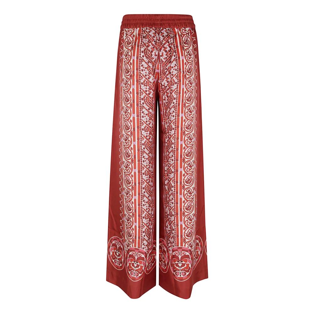 パンツ La Double J Wide-Leg Silk Trousers With Floral Pattern Multi Floral-print silk-twill wide-leg pants | LA DOUBLEJ