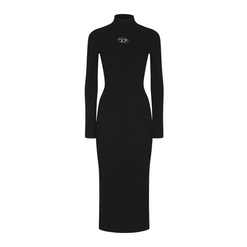 【送料&関税込】Diesel Dress In Black Cotton D-ANGIEL Woman: Short dress cut-out D logo | Black | Diesel