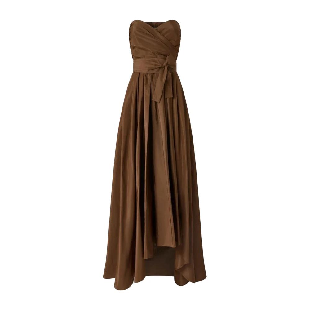オールインワン・サロペット Pinko Structured Brown Midi Dress PINKO Strapless Gown | Brown | FARFETCH