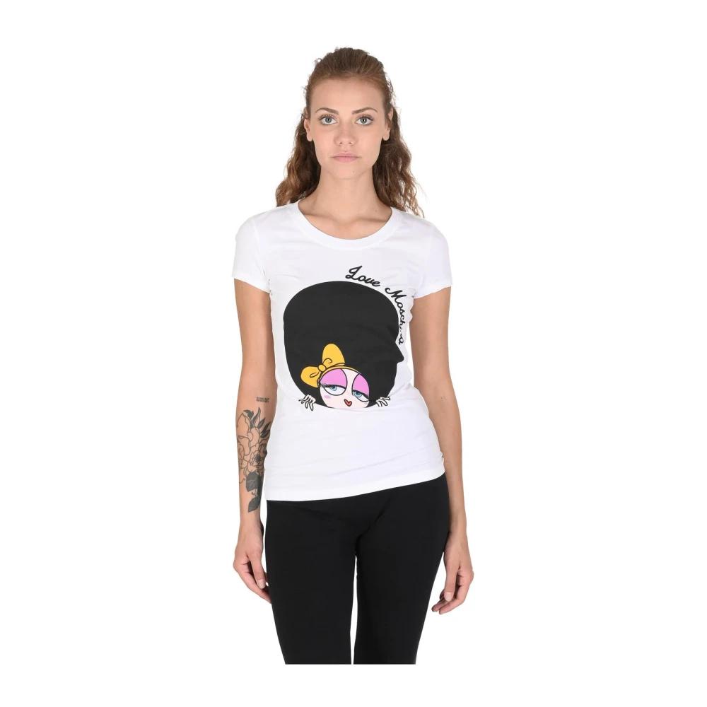 Tシャツ・カットソー LOVE MOSCHINO Woman T-Shirt White W4H6202E1951 A00 Love Moschino logo-patch half-sleeve T-shirt | White
