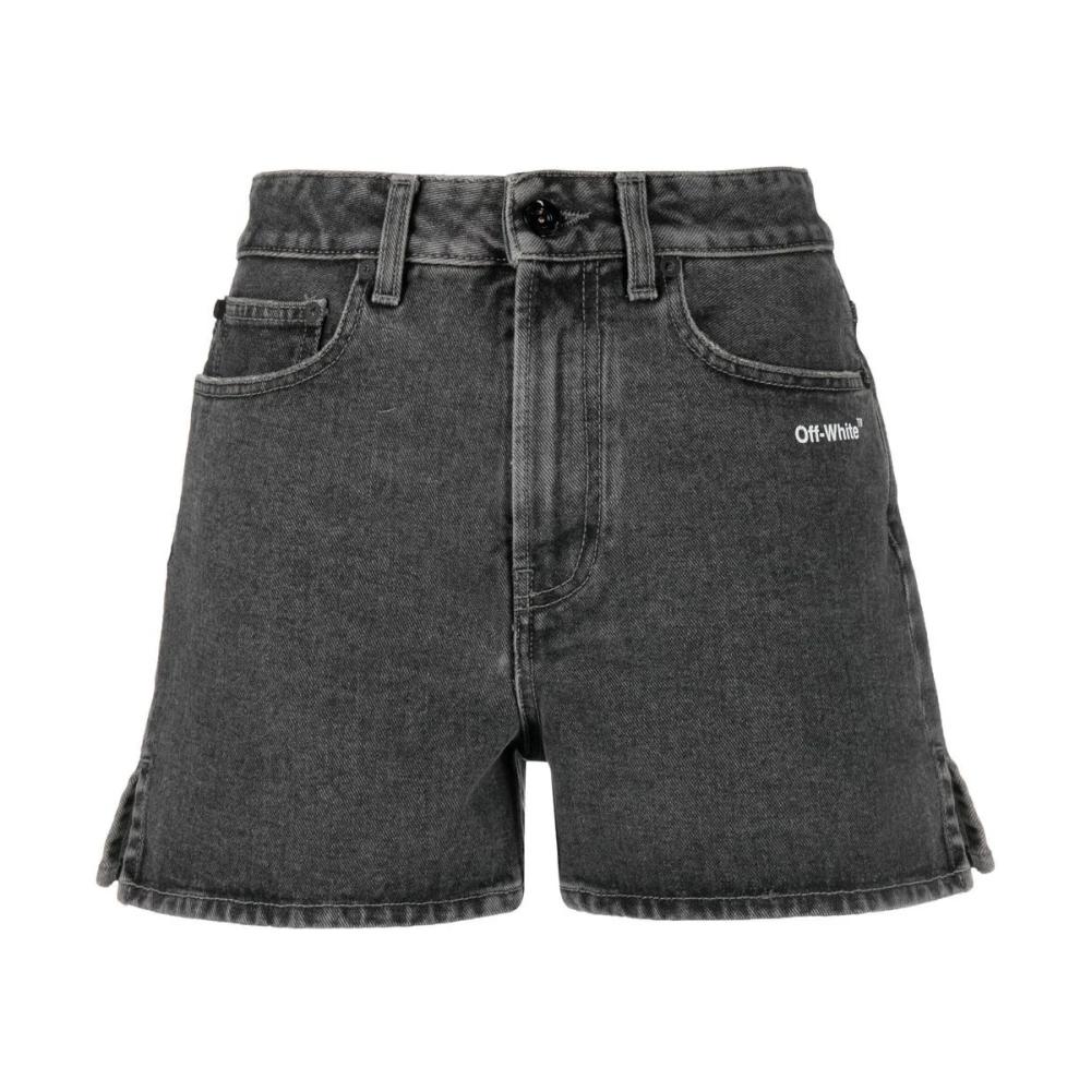 ショートパンツ OFF WHITE Women Shorts  Burmudas OWCF017F24FAB0011010 Black Eco Anya Mid-Rise Jogger Shorts | GUESS Factory