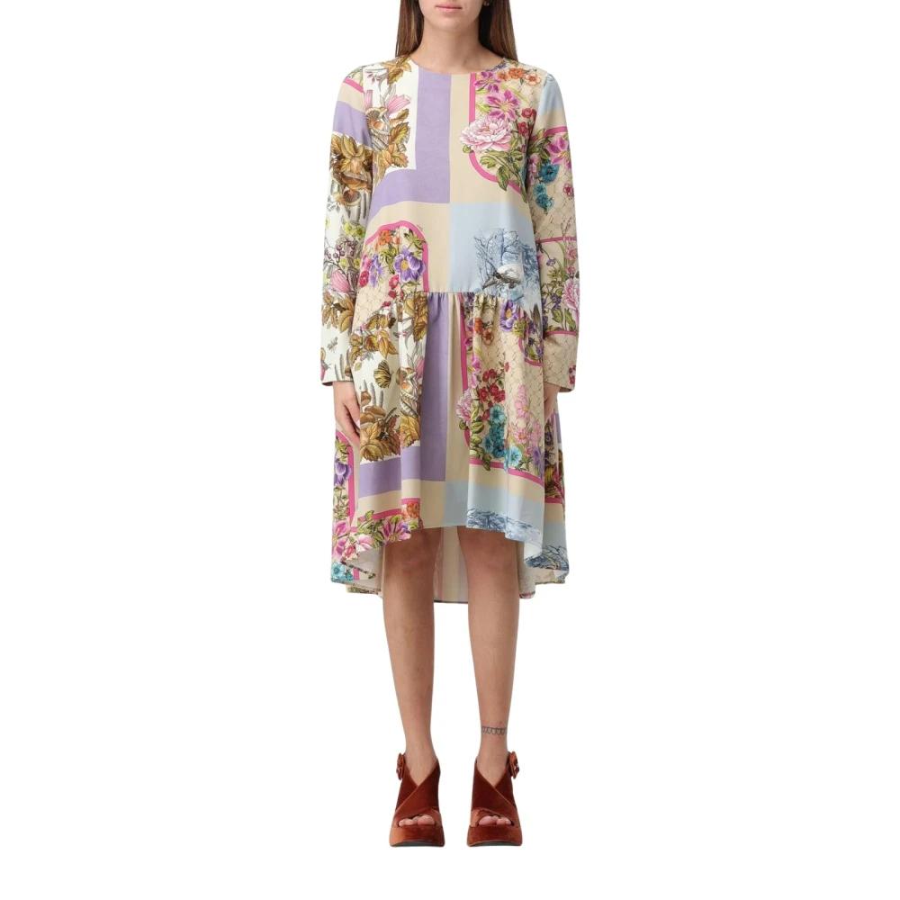 ワンピース VIVETTA Women Clothing 91VP60629 Pink Pinko women's stretch cotton dress with feathers 102949a1n0