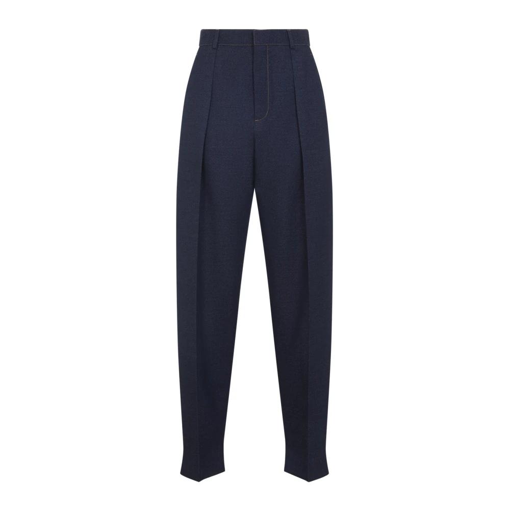 パンツ BOTTEGA VENETA Midnight blue wool cargo pant Bottega Veneta Women Midnight Blue Wool Cargo Pant In Black
