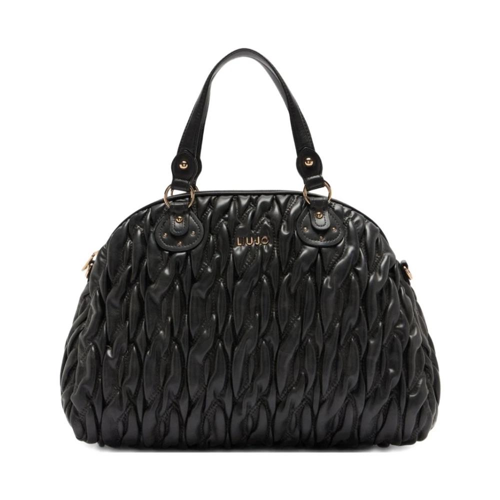 トートバッグ LIU JO Woman Tote bags Black AA5321E0087 22222 Large jacquard tote bag colour black | Liu Jo