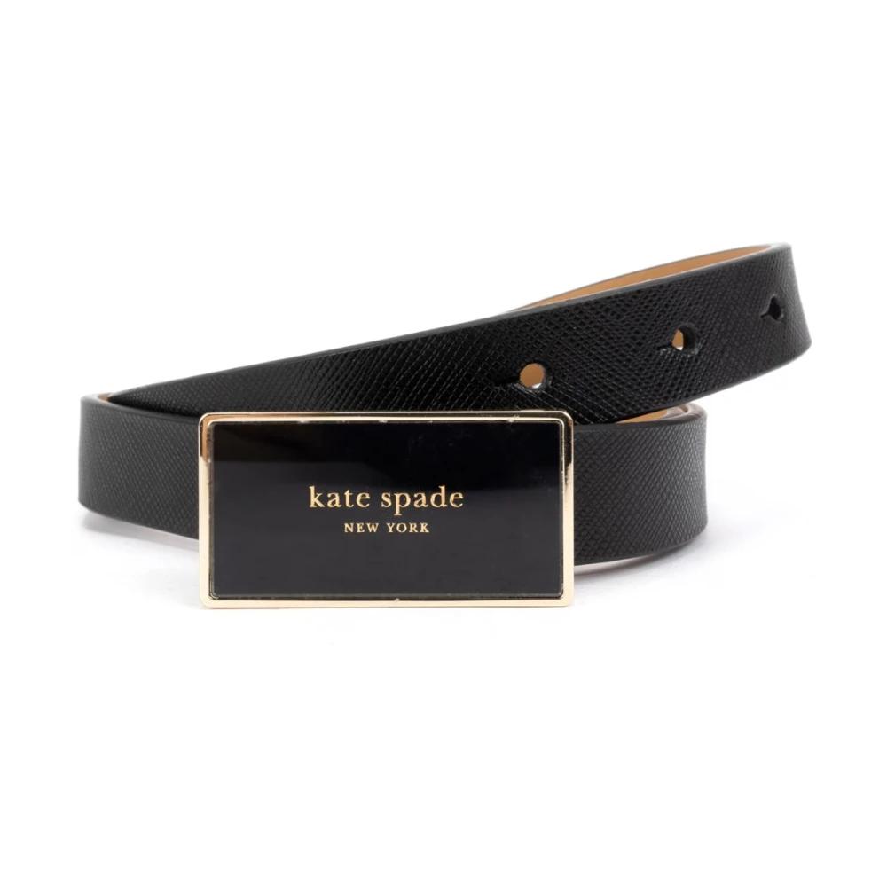 Kate Spade New York Black 45Mm Patent Belt Kate Spade New York 45mm stitched feather edge waist belt  main image 3