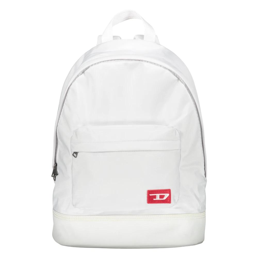 Zaino Diesel Peel Over Graphic In Tela Rossa E Bianca, Con Custodia Per Laptop, Unisex, Taglia Large, Nuovo - Foto 3