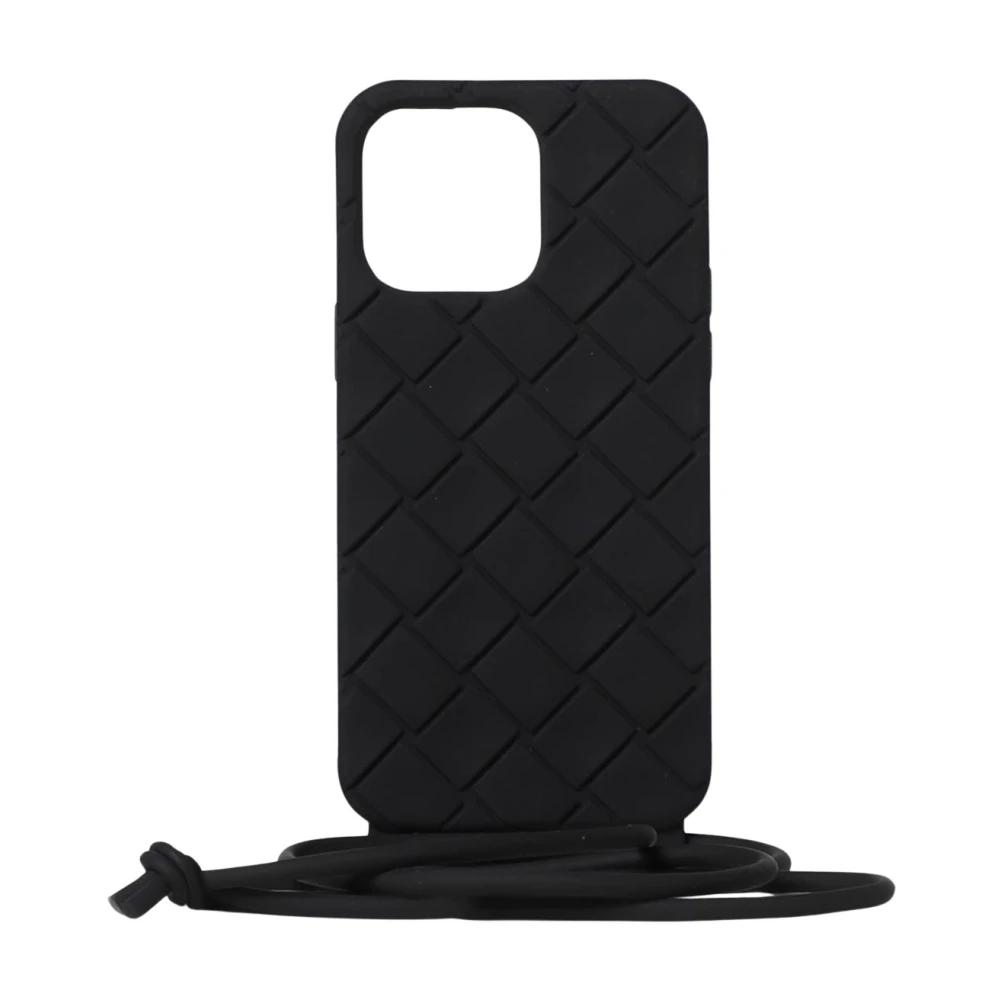 Bottega Veneta IPhone 15 Pro ケース ブラック Bottega Veneta® Men's iPhone 15 Pro Case With Strap in Black