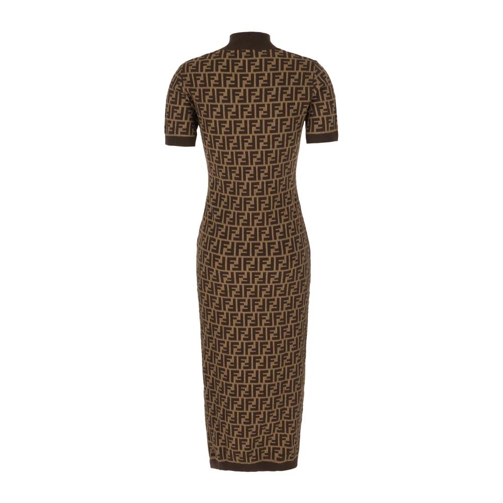 Fendi Knitted Dresses in Brown Lyst UK