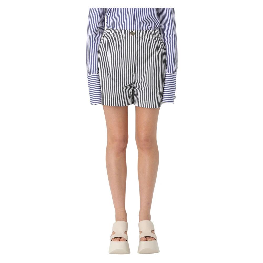 ショーツ SPORTMAX STRIPED COTTON SHORTS Sportmax Striped Cotton Shorts in Black | Lyst