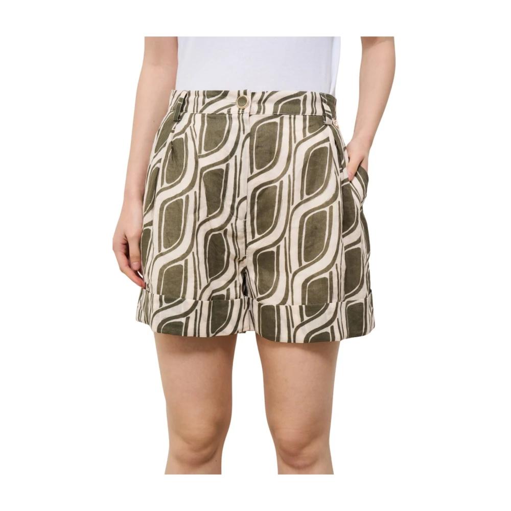 ショートパンツ LIU JO PRINTED SATIN SHORTS 8053473733540---