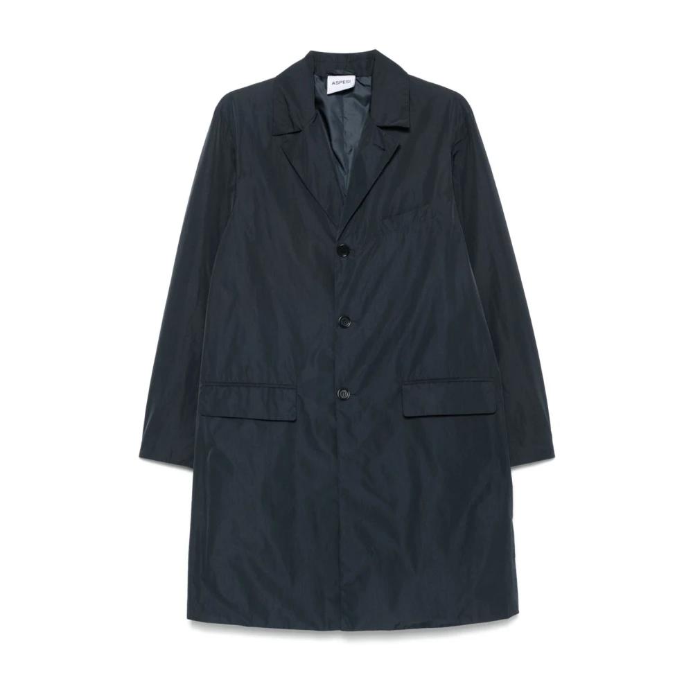 ダウンジャケット・コート Aspesi Long Coat In Black Felted Wool Aspesi Long Coat In Black Felted Wool - NWT