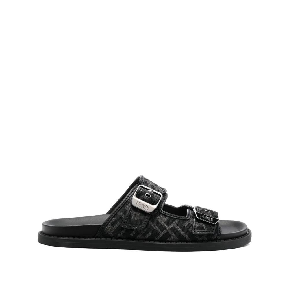 Fendi Feel And Sandals With Engraved Logo in Black for Men Lyst