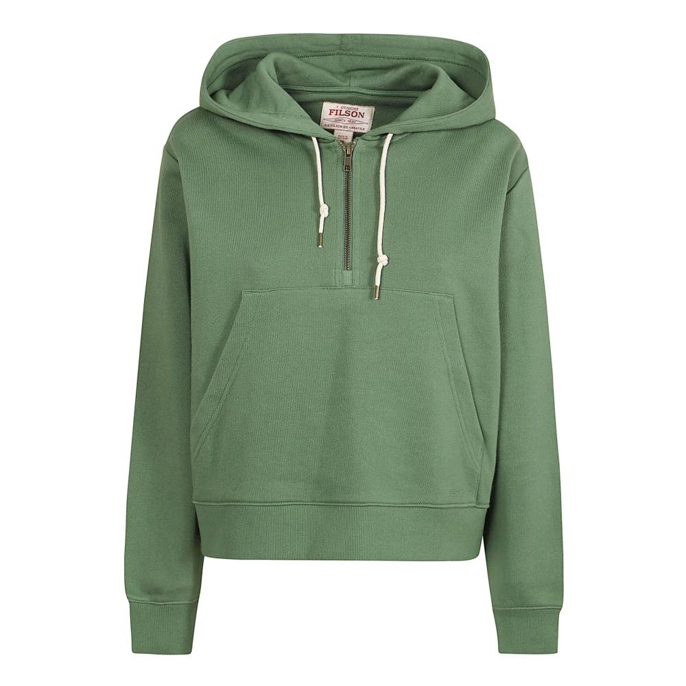 Felpa con cappuccio e tasca a marsupio - verde grigio - 22.00