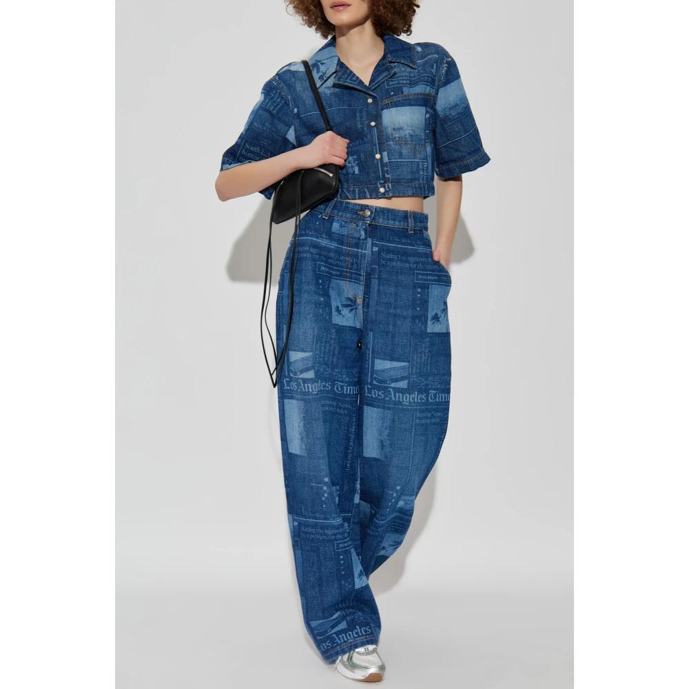 デニム・ジーパン PALM ANGELS Women Denim Pants PWYB030F23DEN00210601060 GRAY Palm Angels Outlet: denim jeans - Black | Palm Angels jeans