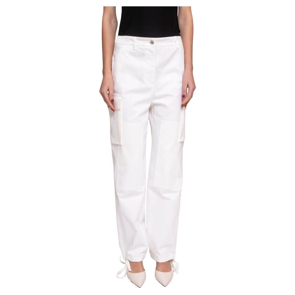 パンツ MOSCHINO Women Straight Pants A0335 3224 0001 White Moschino Straight Trousers in White | Lyst