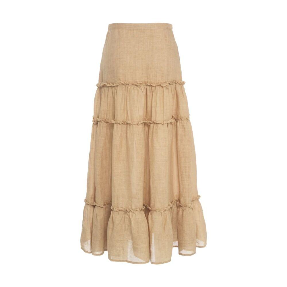 【関税&送料込】OTTOD'AME Skirts Ottod'Ame Maxi Skirts in Natural | Lyst