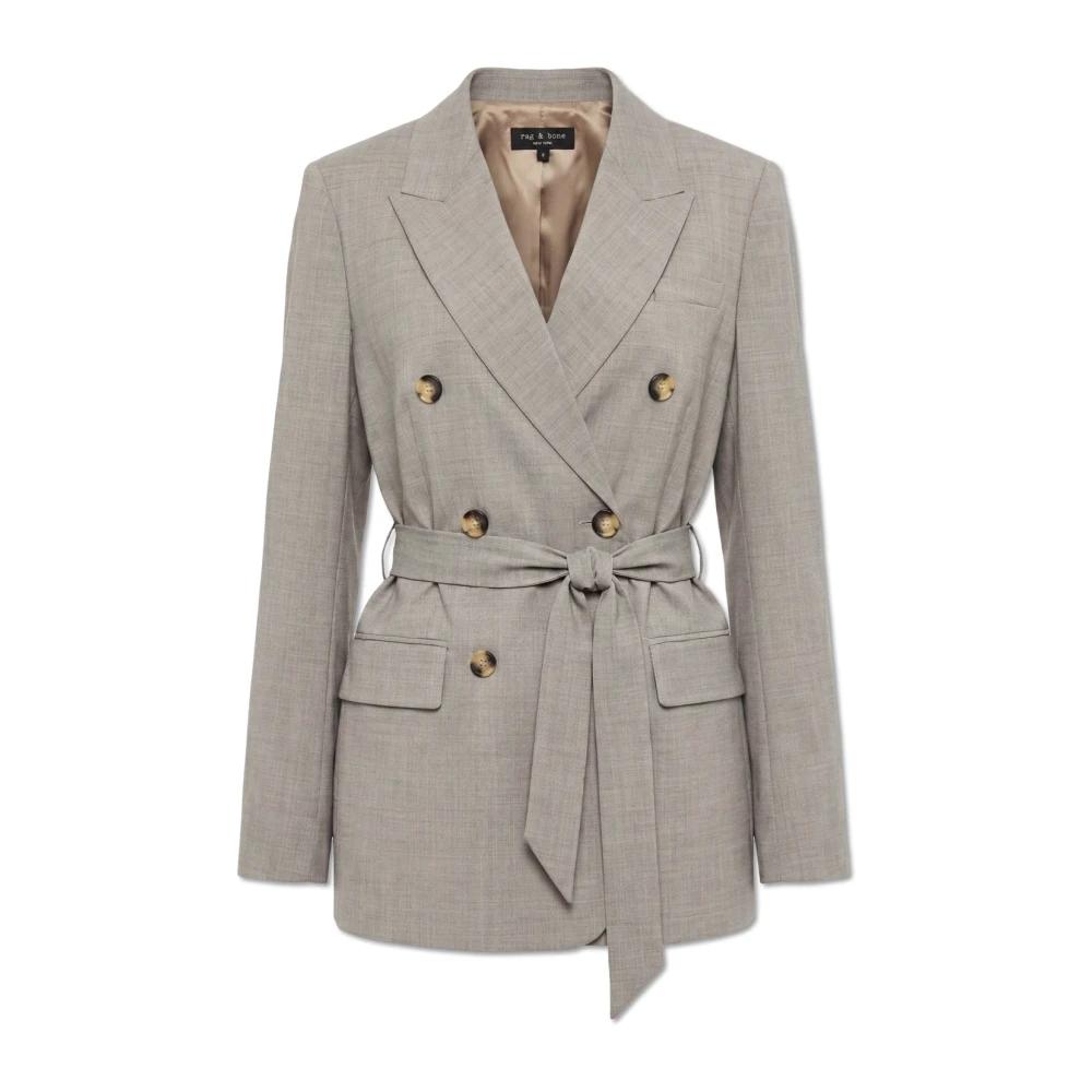 Blazer Femme Ronin Rag & Bone - Noir/gris à Carreaux, Taille 4, Coton - Neuf Avec étiquettes