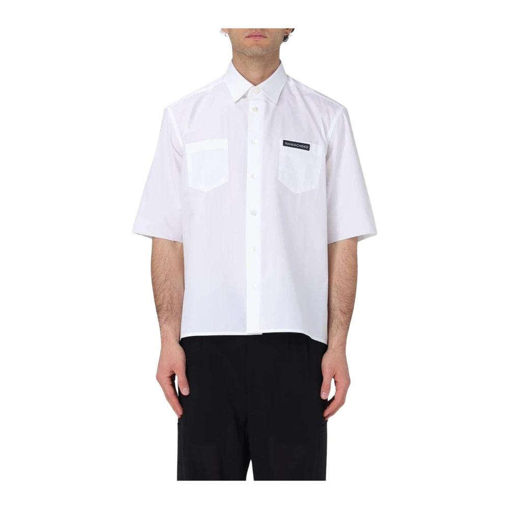 Tシャツ・カットソー NAMACHEKO White poplin Guardia shirt Namacheko Short Sleeve Guardia Shirt White – ESSXNYC