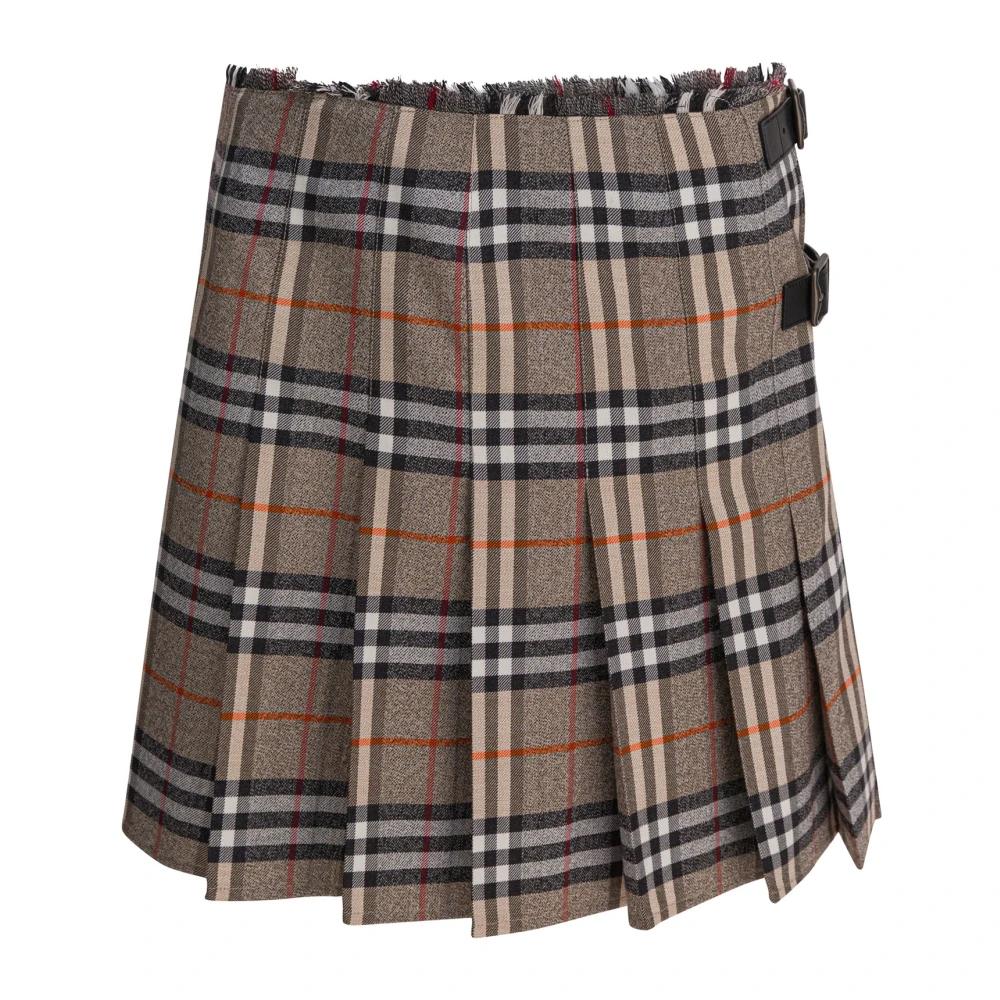 スカート BURBERRY SATIN SKIRT WITH CHECK PANEL Burberry Satin skirt with Check panel | TheDoubleF