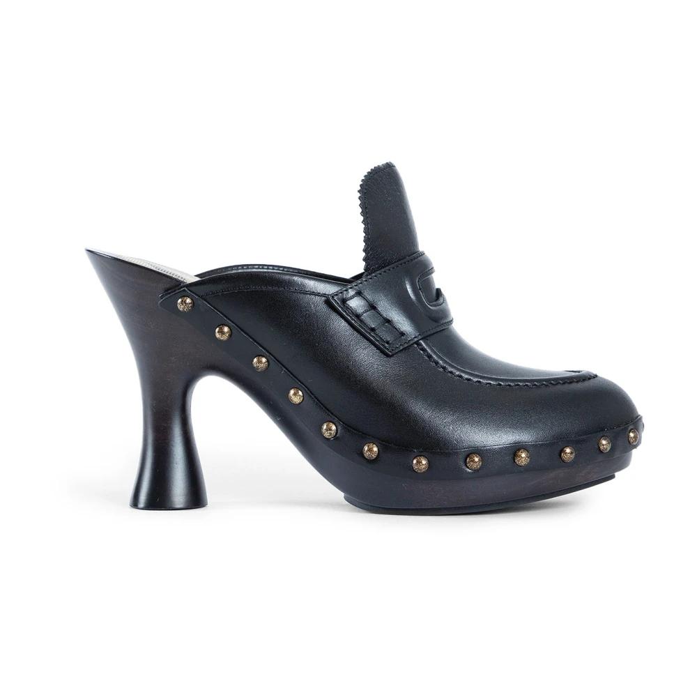 サンダル・ミュール Burberry Black Leather Peep Mules Burberry Black Leather Peep Mules | italist