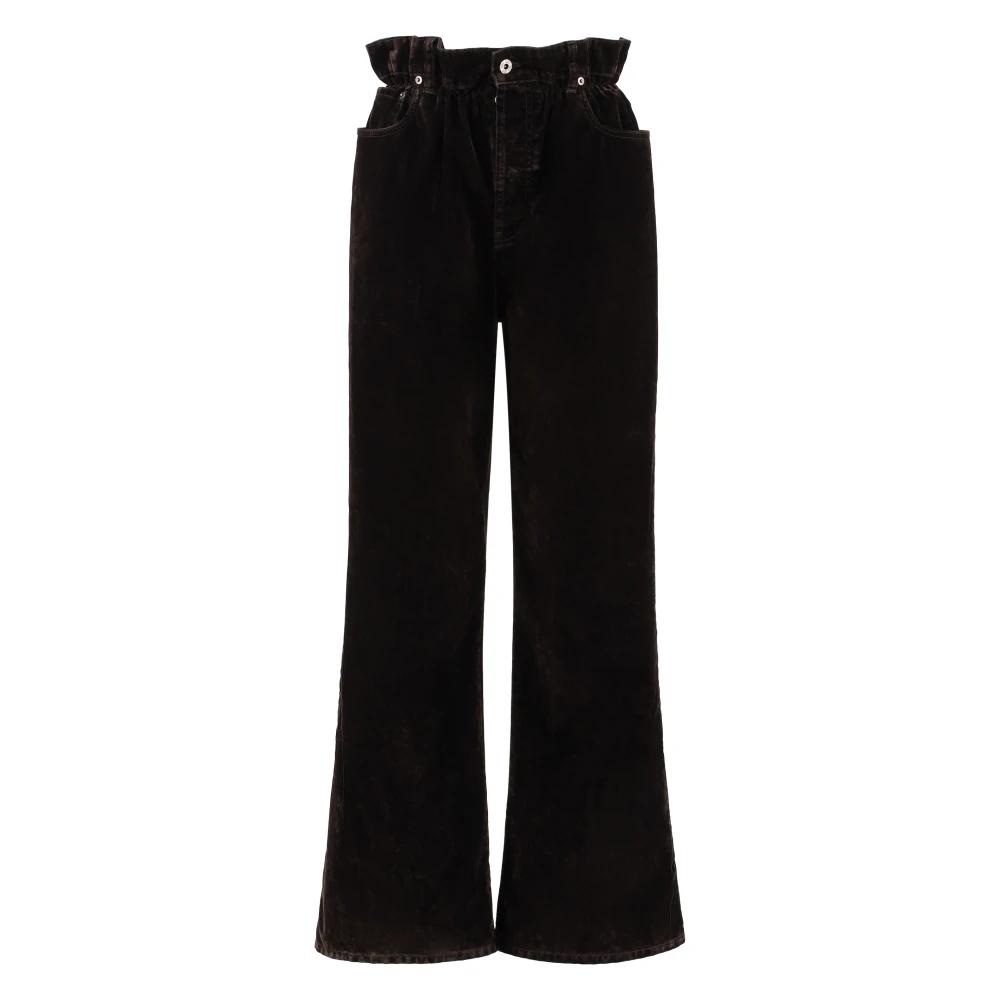 【関税&送料込】Miu Miu Dark Brown Velvet Wide-Leg Pant Miu Miu Pants for Women | Online Sale up to 35% off | Lyst
