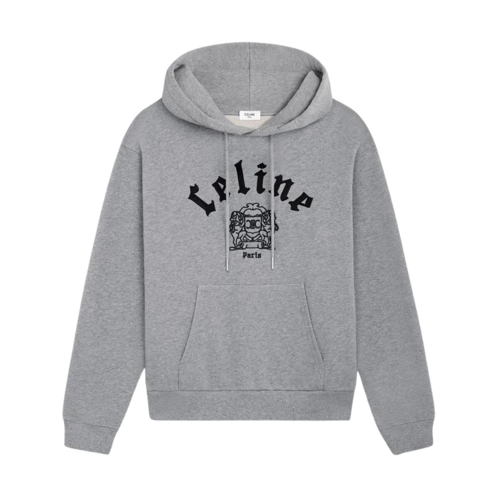 CELINE | ARTIST PRINT HOODIE IN FLEECE ルーズ フーディ CELINE LOOSE ZIPPED HOODIE IN COTTON FLEECE - BLACK / WHITE