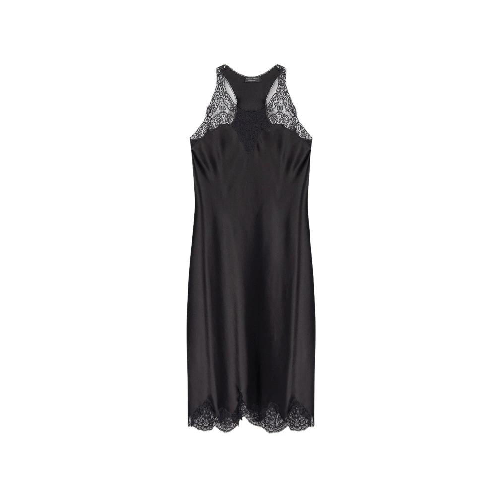 knee length dresses for ladies BALENCIAGA 2023FW Crystal Crochet Mesh Mini Dress  SEVENSTARCLOTHING