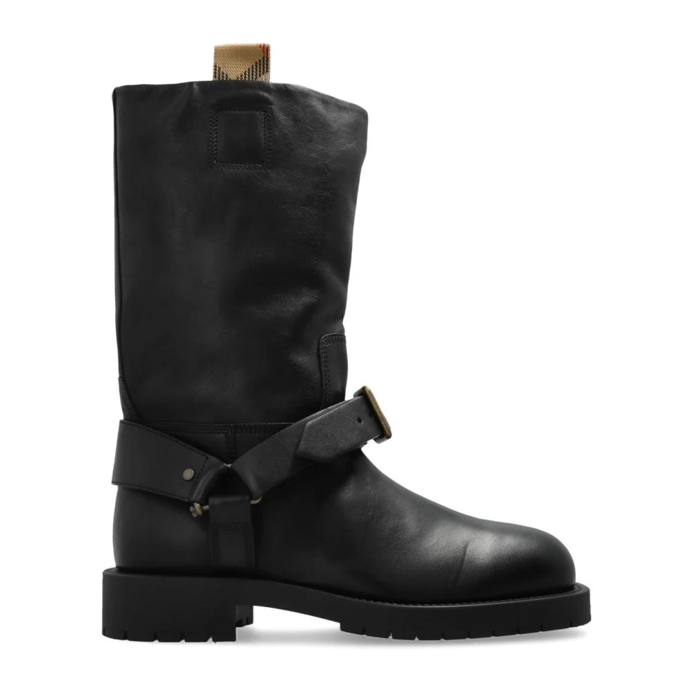 ブーツその他 Burberry Leather Boots With High Block Heel a24_burberry_a24-burberry-