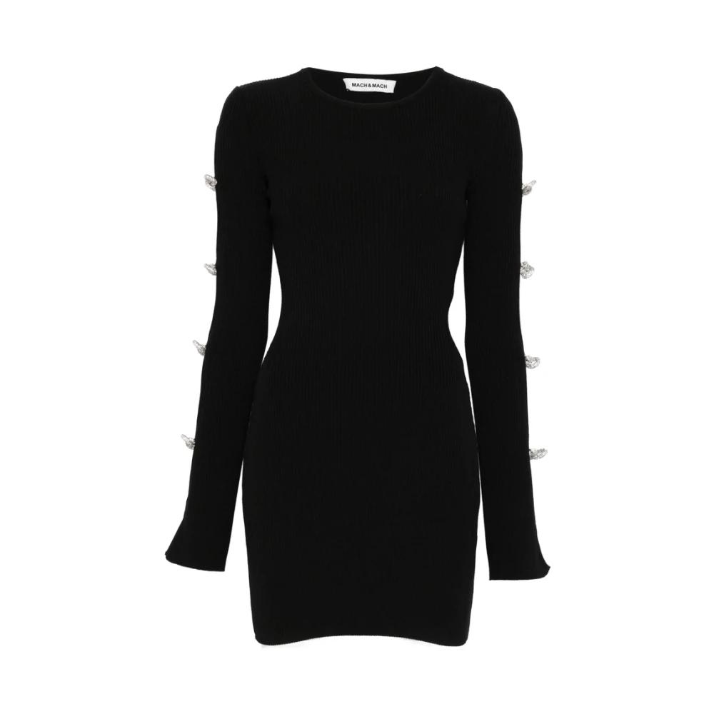 【関税込み】MACH & MACH ブラック Bows ミニワンピース $1,025 Mach & MachRib-Knit Bow Minidress Black XL | eBay