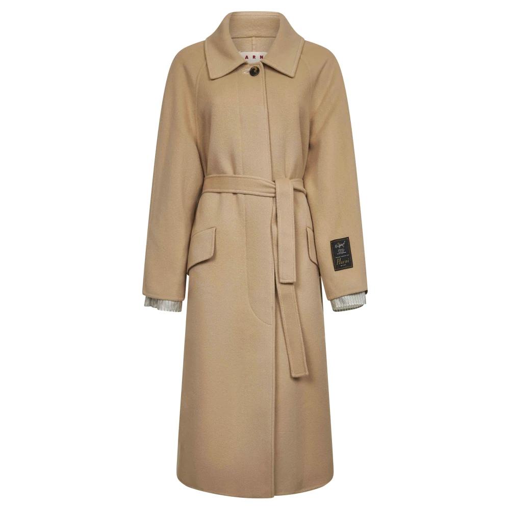 コート MARNI FW20 DOUBLE-BREASTED TRENCH (CPMA0146QU_TP677CHM24) Marni Double breasted wool coat - Cream | CPMA0127HUTW89600W03