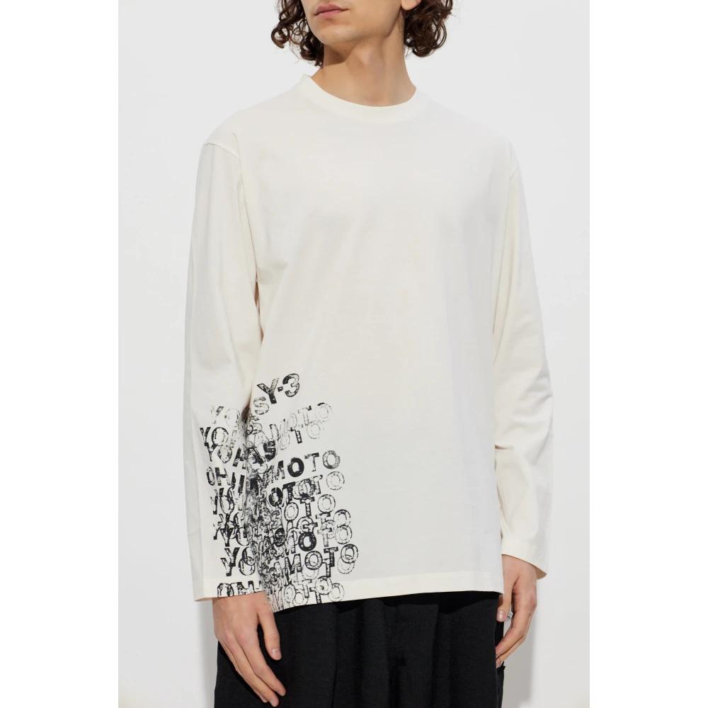 トップス Y-3 Mint 20AW Wool Long Shirt Logo Print Y-3 logo-print long-sleeve Top | Black | FARFETCH