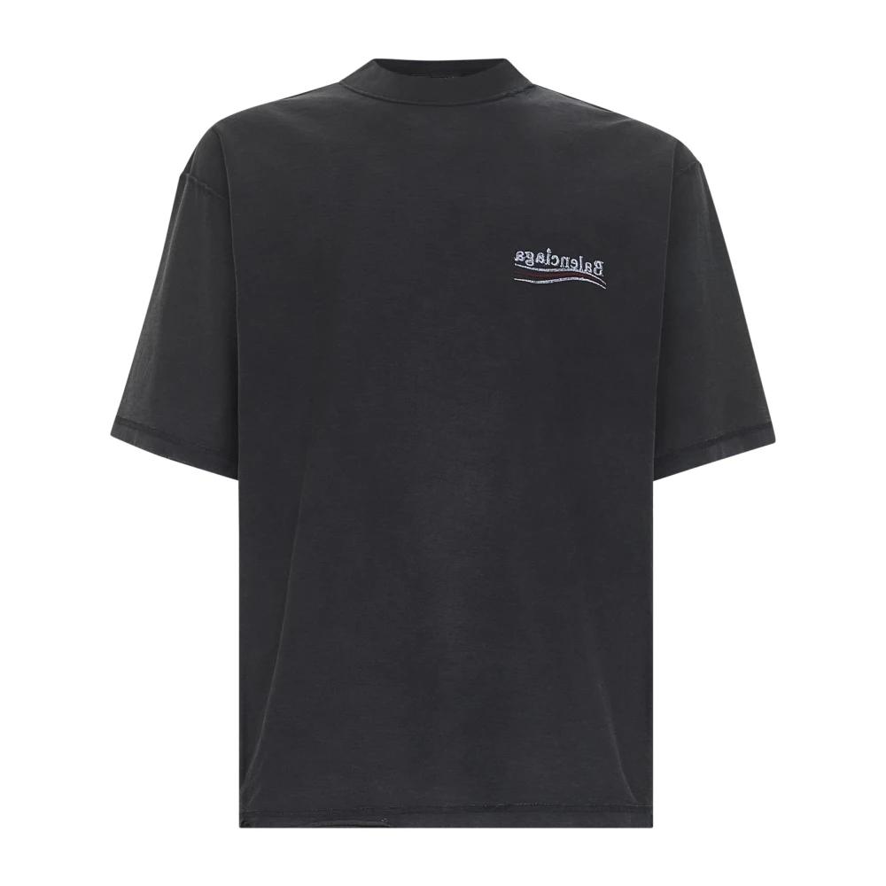 New Balenciaga Back T-shirt Medium Fit in Black | Balenciaga US