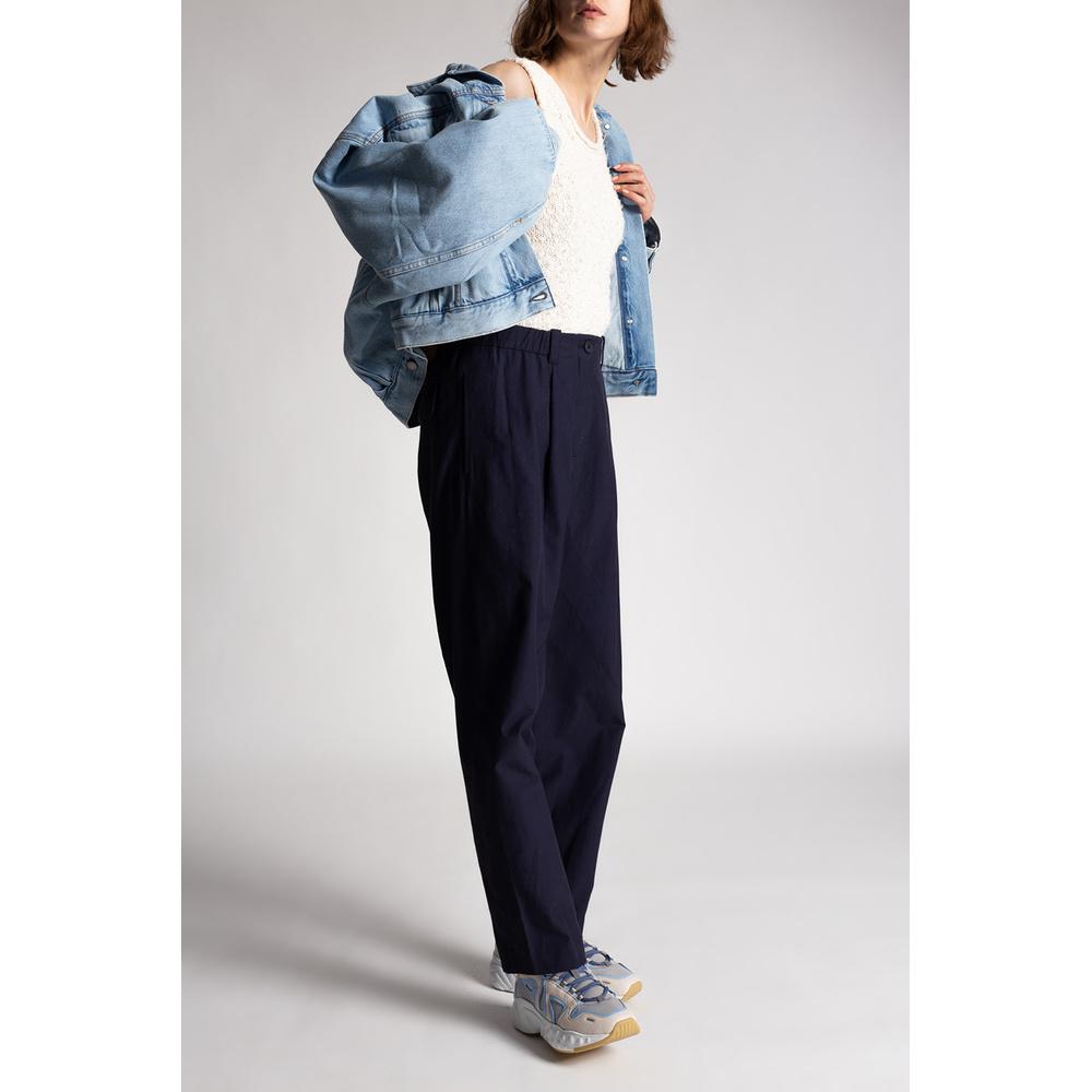 KENZO Broek Met Plooien Aan De Voorkant in het Zwart - Lyst