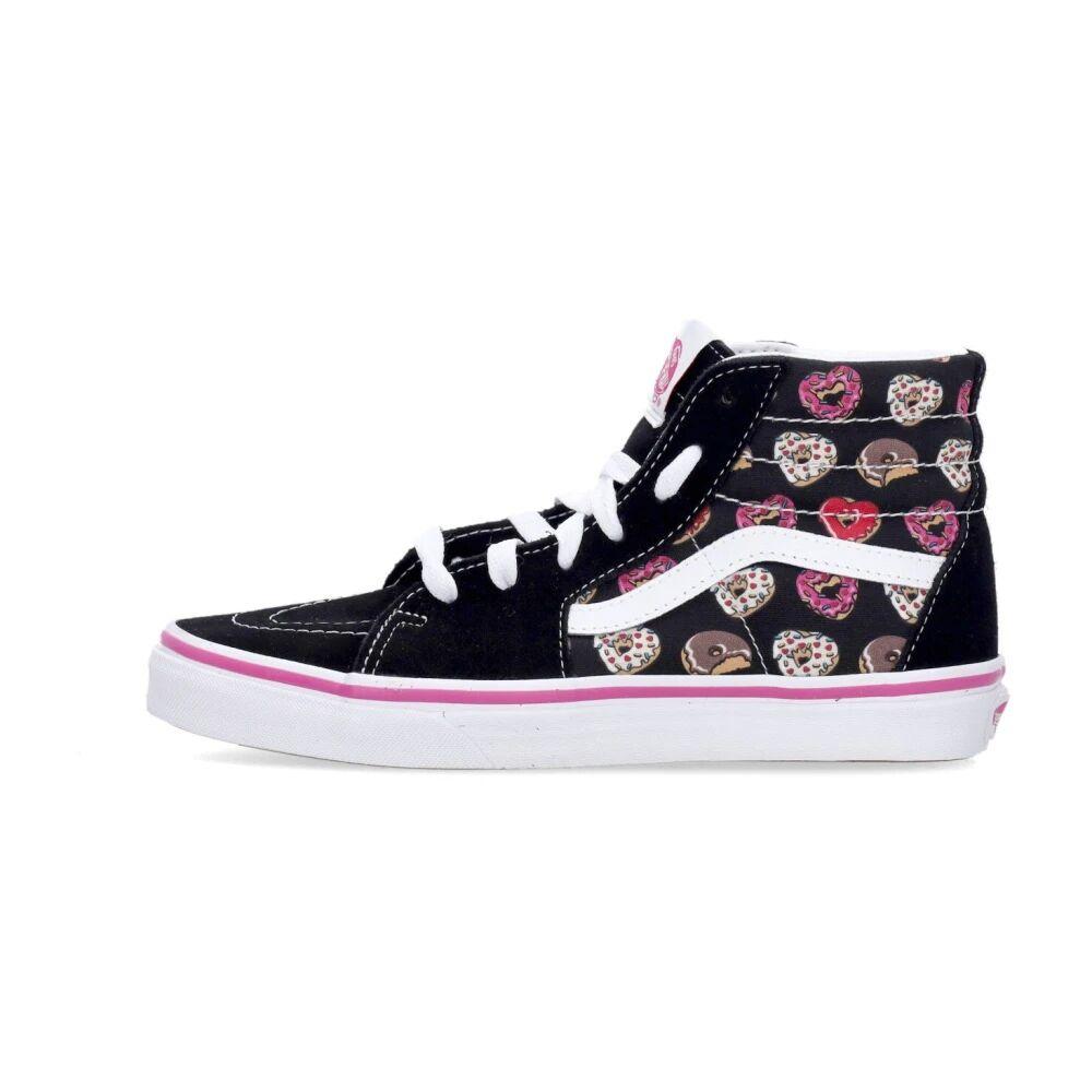 black and pink high top vans