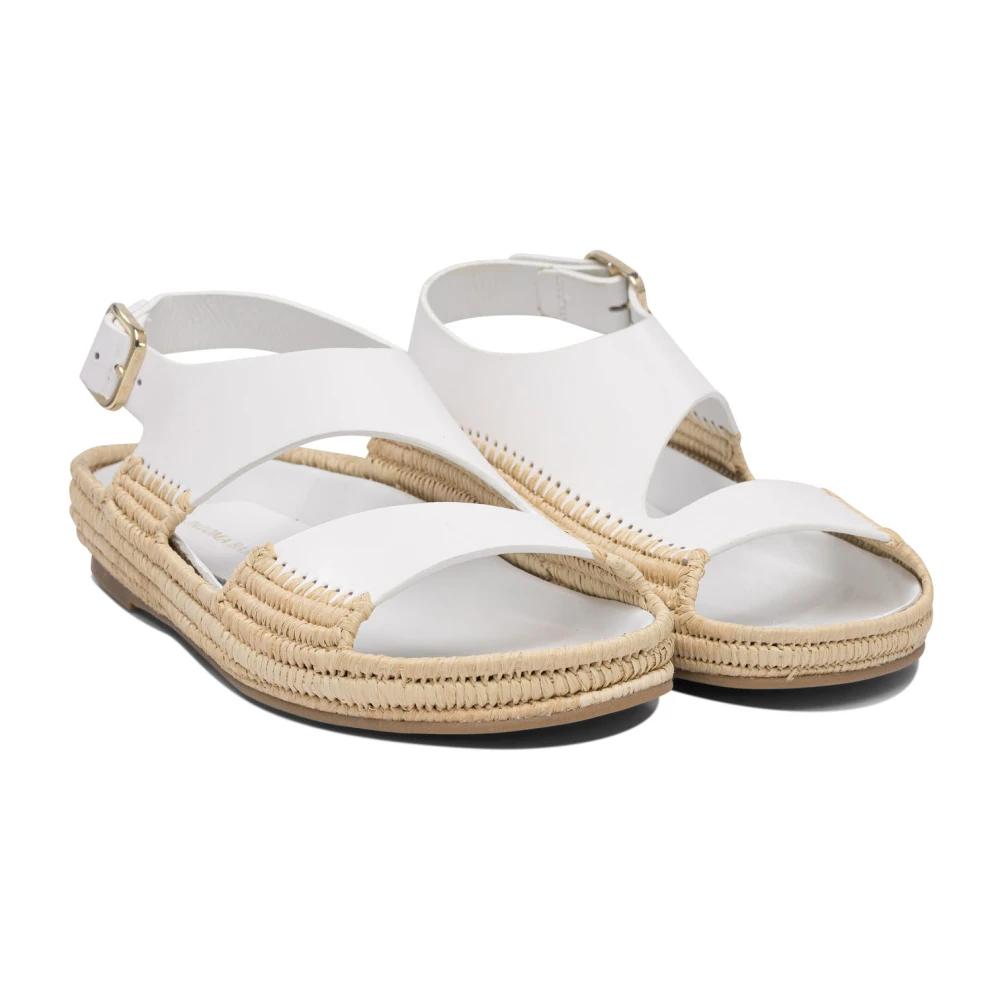 サンダル・ミュール PALOMA BARCELO 263201 ALIDE WHITE Sandals sandal in leather Paloma Barceló Flat sandals for Women | Online Sale up to 78