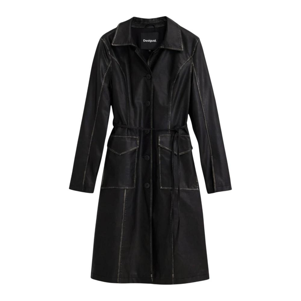 Klassischer Mantel Mantel Desigual Schwarz Desigual Mäntel Für