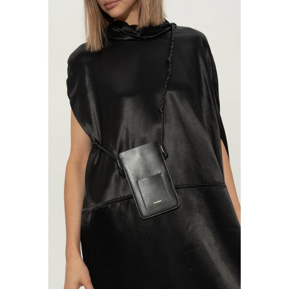JIL SANDER ロゴ プリント フォン ホルダー ブラック Jil Sander(ジルサンダー) iPhone・スマホケース(メンズ) - 海外