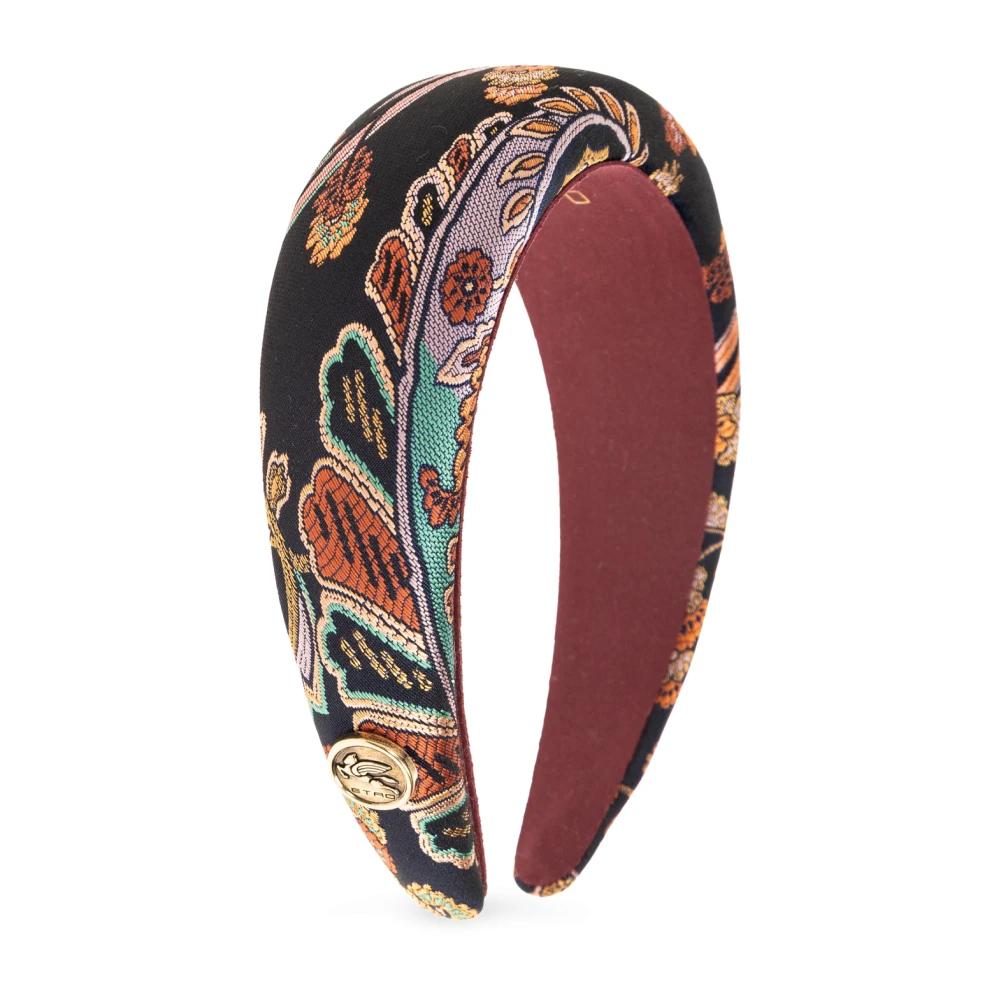 Etro Paisley Headband with Gold Pegasus Accents Etro | Accessories | Etro Neck Scarf Woman Black | Poshmark main image 2